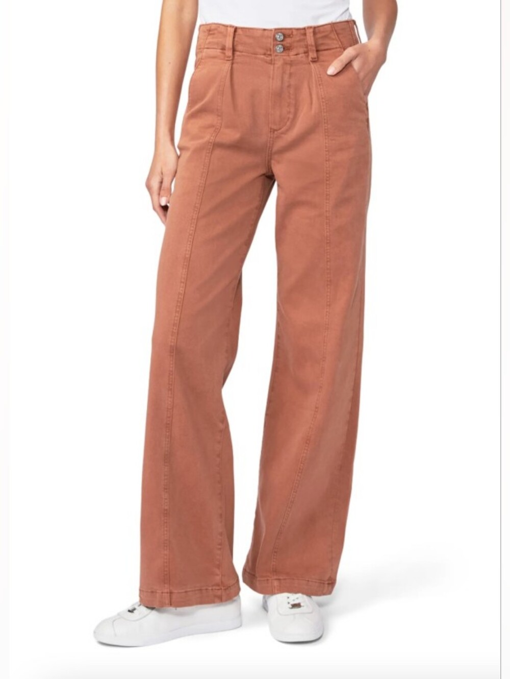 Paige Brooklyn Wide Leg Pants in Vintage Mocha Bisque